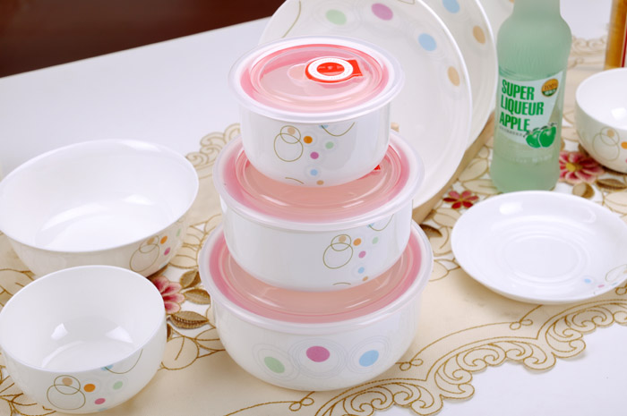 景德镇厨房餐具套装七色彩球陶瓷餐具