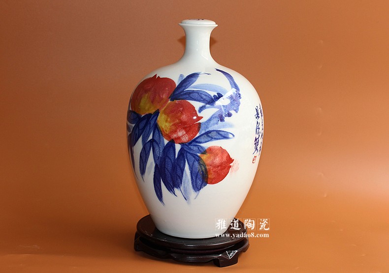 景德镇陶瓷酒坛子5斤手绘长寿图