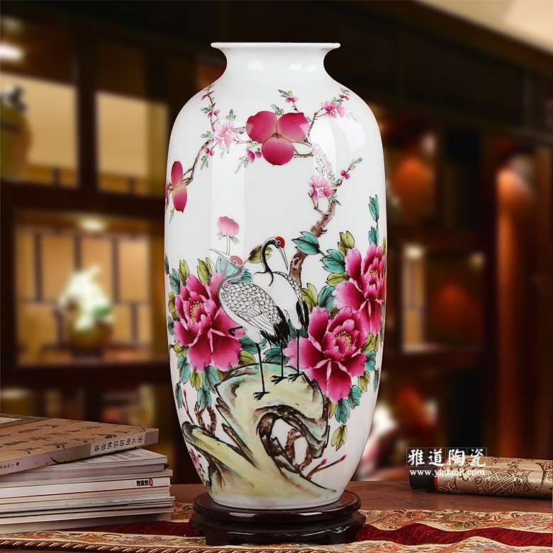 夏国安手绘高档花瓶(富贵长寿)