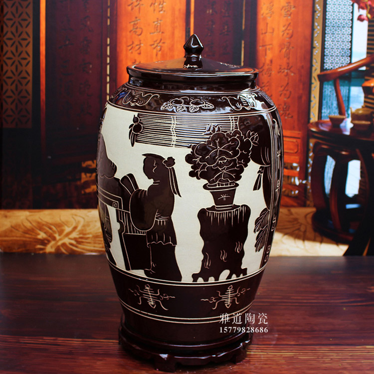 景德镇陶瓷米缸米桶-侧面