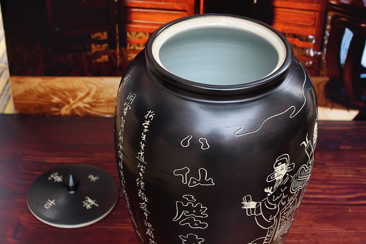 陶瓷带盖米缸储米罐子-细节图