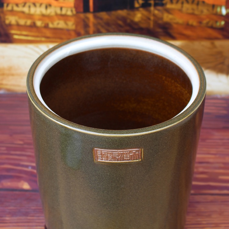景德镇陶瓷米桶茶叶末储物罐水缸油缸-内口