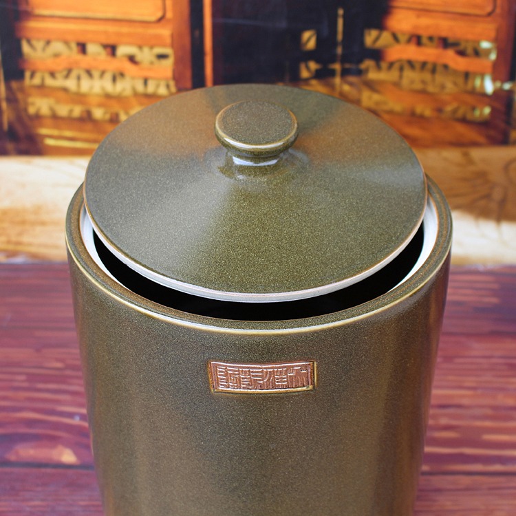 景德镇陶瓷米桶茶叶末储物罐水缸油缸-口弦