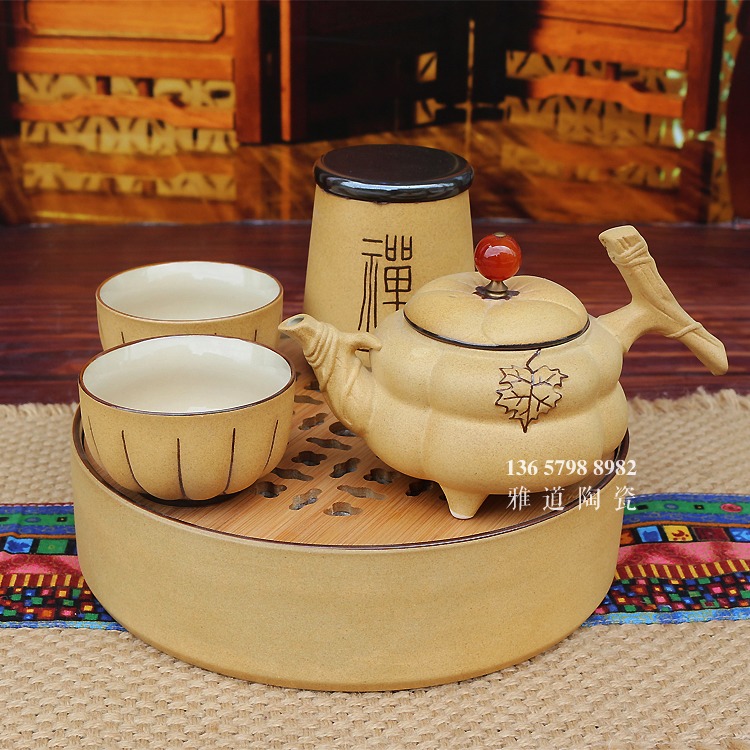 景德镇陶瓷带茶盘便携旅行茶具套装