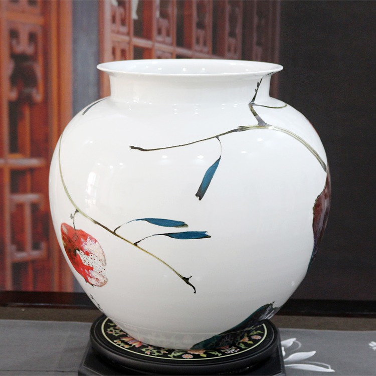 景德镇窑变新中式陶瓷花瓶书画缸