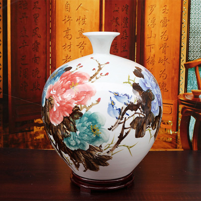 景德镇陶瓷艺术客厅花瓶摆件（富贵平安）
