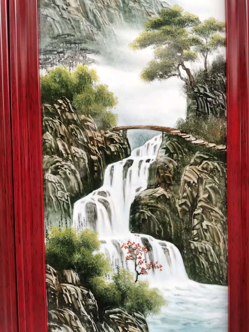 手绘客厅装饰山水瓷板画（春夏秋冬）(图6)