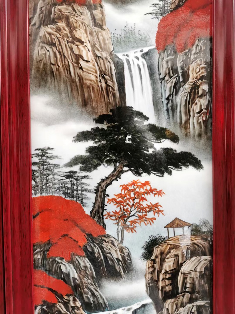 手绘客厅装饰山水瓷板画（春夏秋冬）(图8)