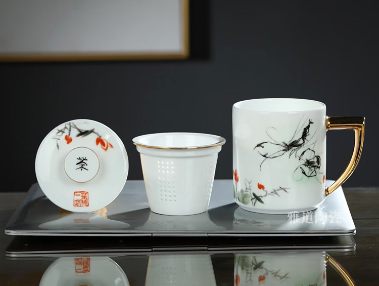 景德镇陶瓷高档礼品茶杯（乐在其中）(图9)