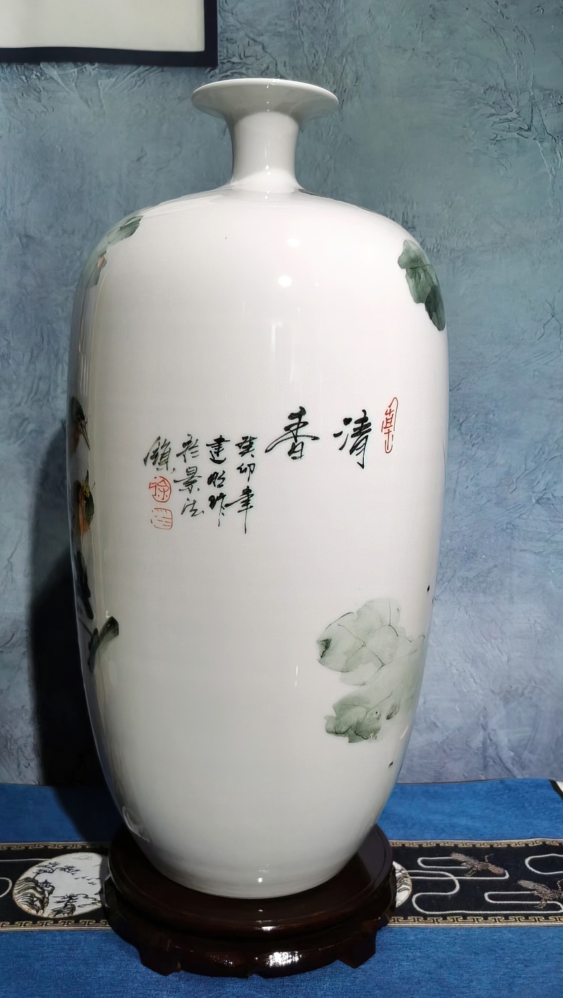 景德镇徐建明手绘艺术花瓶（清香）(图3)
